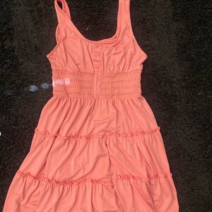 Coral Sleeveless Kids Dress
